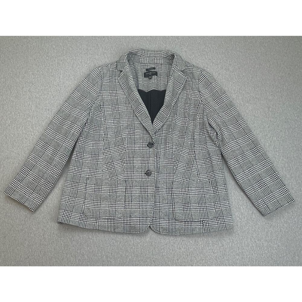 Talbots Blazer Womens 14W Houndstooth Notch Lapel Aberdeen 2-Button